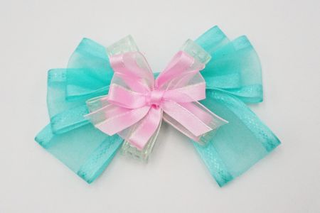 Набор прозрачных органзовых лент в цвете Tiffany Blue_C21480